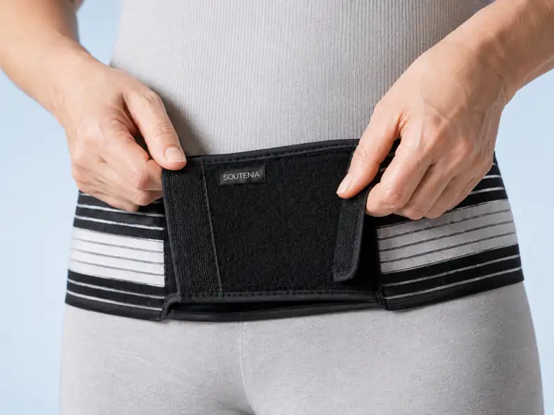 Enfiler la ceinture Soutenia comme une ceinture classique